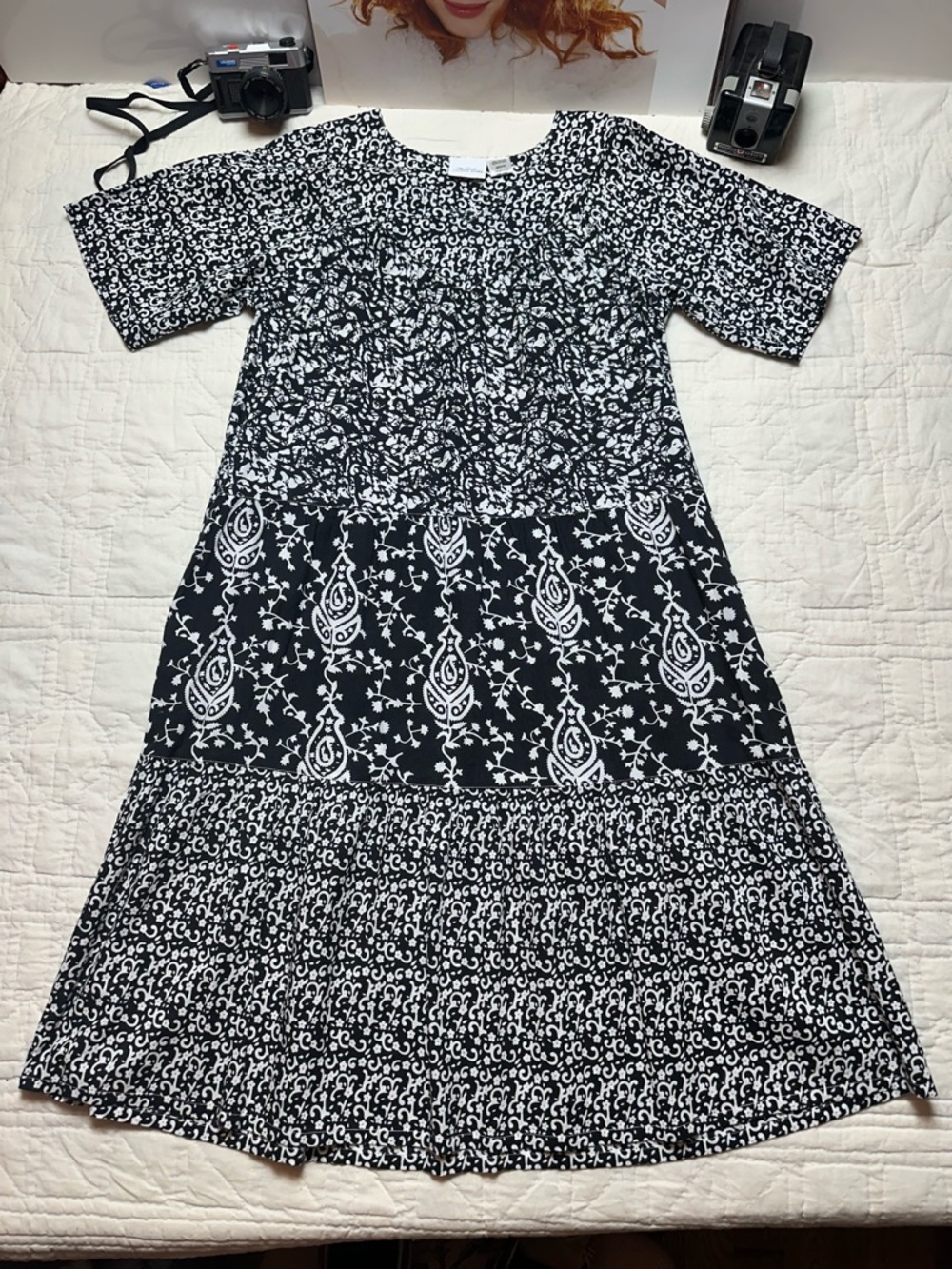 Cottagecore Cotton Midi Dress | Tiered Prairie Silhouette Vermont Country Store